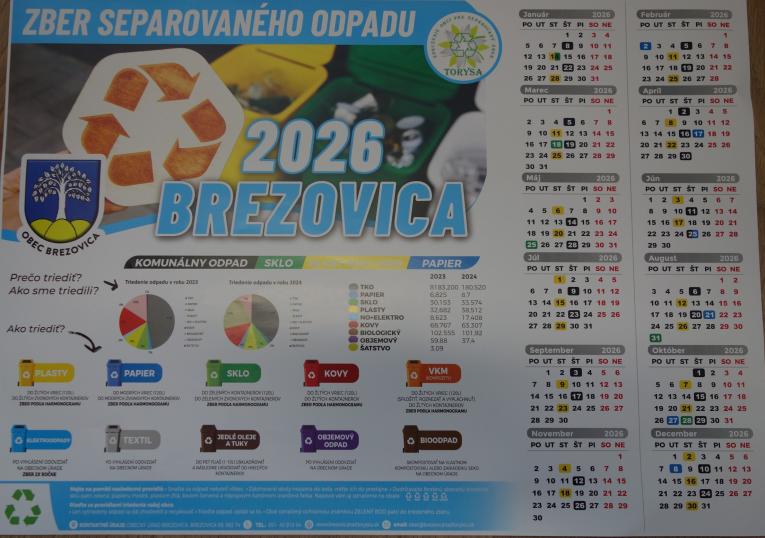 Kalendár separovaného zberu  2026
